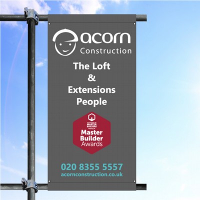 600mm x 600mm SCAFFOLDING BANNERS SIGNS with pole hems FREE POSTAGE 