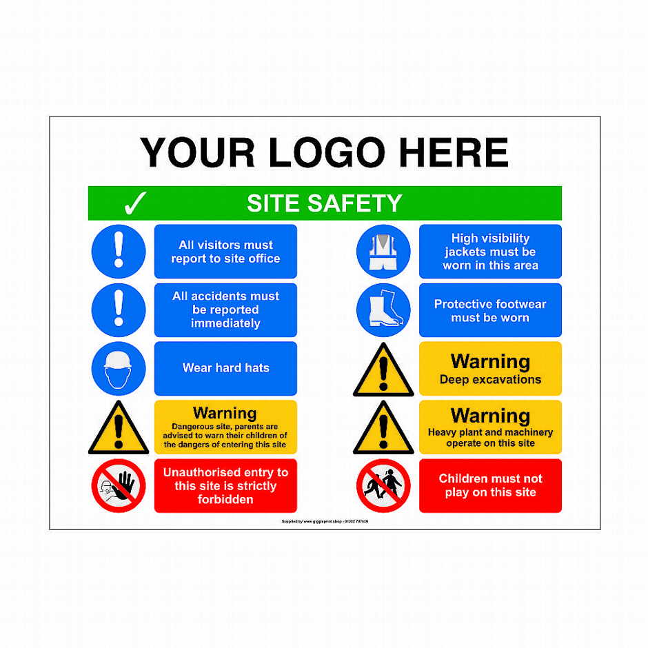 SS03 Medium Site Safety Sign Giggle Print