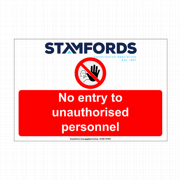 Bespoke No Entry Printed Safety Sign